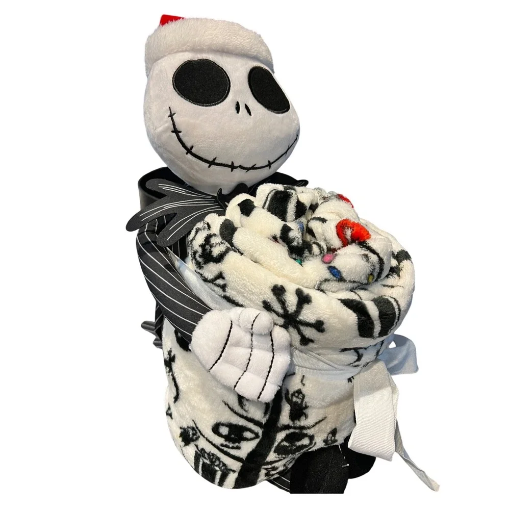 NWT Disney Nightmare Before Christmas Jack Skellington Plush Buddy and Throw Set